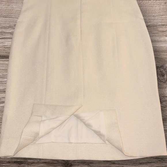 TAHARI ASL Women’s Metallic Sheath Sleeveless Ivory Dress ~ Size 6 ~ NWT - Picture 7 of 9